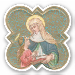 Adesivo Ruas. Anne e a BVM num Quatrefoil-Barbed (BK67)