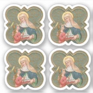 Adesivo Ruas. Anne e a BVM num Quatrefoil-Barbed (BK67)