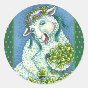 ADESIVO RUAS. DIA DE PATRICK IRISH EWE, SHEEP & SHAMROCKS