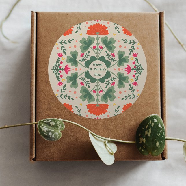 Adesivo Ruas felizes. Capas e flores do Dia de Patrick (Criador carregado)