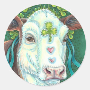 ADESIVO RUAS IRLANDESAS. HEIFER DO DIA DE PATRICK, VACA DE