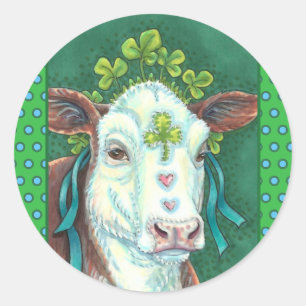 ADESIVO RUAS IRLANDESAS. HEIFER DO DIA DE PATRICK, VACA DE