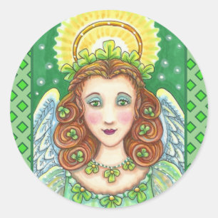 ADESIVO RUAS. O ANJO SHAMROCK DO DIA DE PATRICK, BÊNÇU