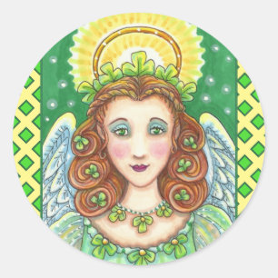 ADESIVO RUAS. O ANJO SHAMROCK DO DIA DE PATRICK, BÊNÇU