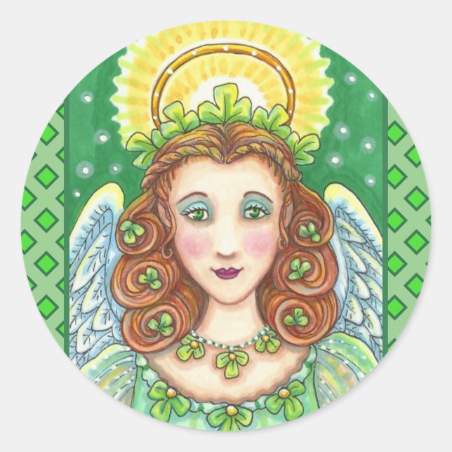 ADESIVO RUAS. O DIA DE PATRICK SHAMROCK ANGEL, IRLANDÊS BL (Frente)