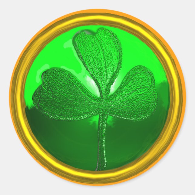 Adesivo RUAS. O DIA DE PATRICK SHAMROCK Verde Dourado (Frente)