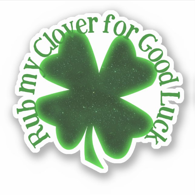 Adesivo Rub My Clover St. Patrick's Day (Frente)