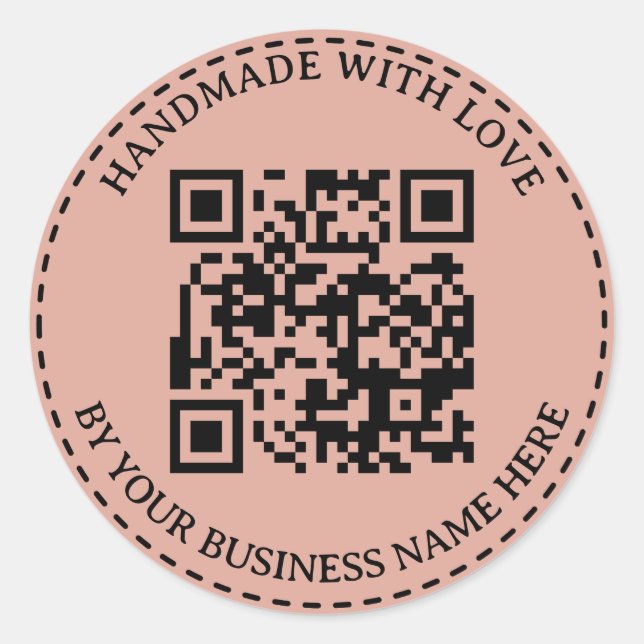Adesivo Rubor | Código QR Personalizado Feito à Mão Com Am (Frente)