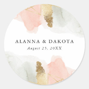 Adesivo Rubor & Sage Aquarela Dourado Geométrico Casamento