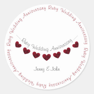 Adesivo Ruby 40th Wedding Annianiversary bunting