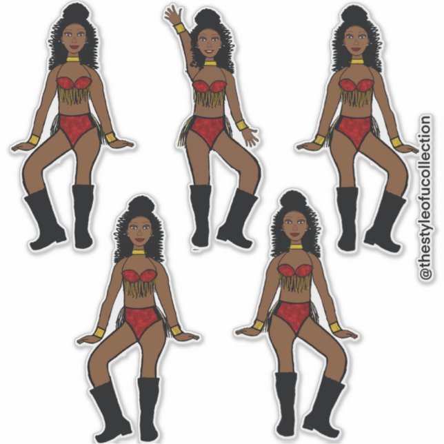 Adesivo Ruby Gold Fringe Dancer #2A Sticker (Frente)