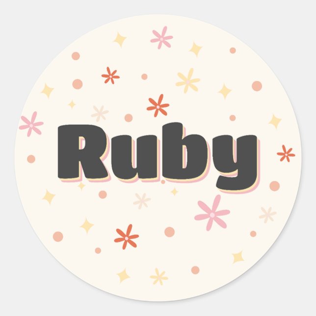 Adesivo Ruby name fofo design (Frente)