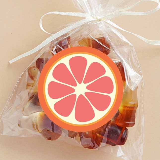 Adesivo Ruby Red Grapefruit Juicy Sweet Citrus Fruta Slice (Criador carregado)