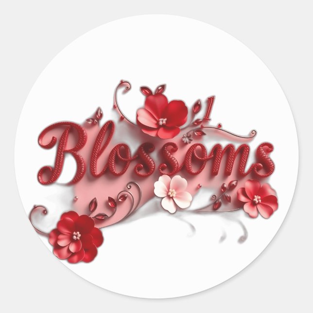 Adesivo Ruby Red Script Blossoms (Frente)