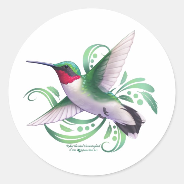 Adesivo Ruby Throated Hummingbird (Frente)