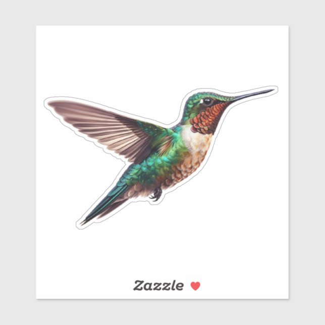 Adesivo Ruby Throated Hummingbird (Folha)