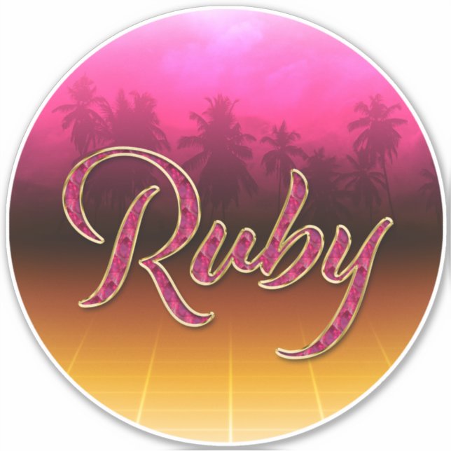 Adesivo Ruby Vorname Name golden pink Aufkleber Sticker (Frente)
