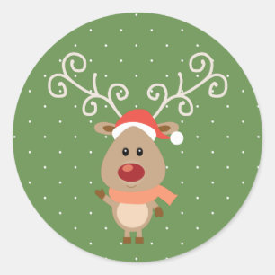 Adesivo Rudolph giro o desenho das renas vermelhas
