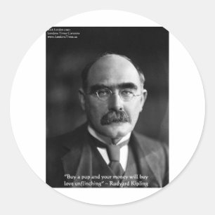 Adesivo Rudyard Kipling "Puppy Love" Citação Oferece Cam