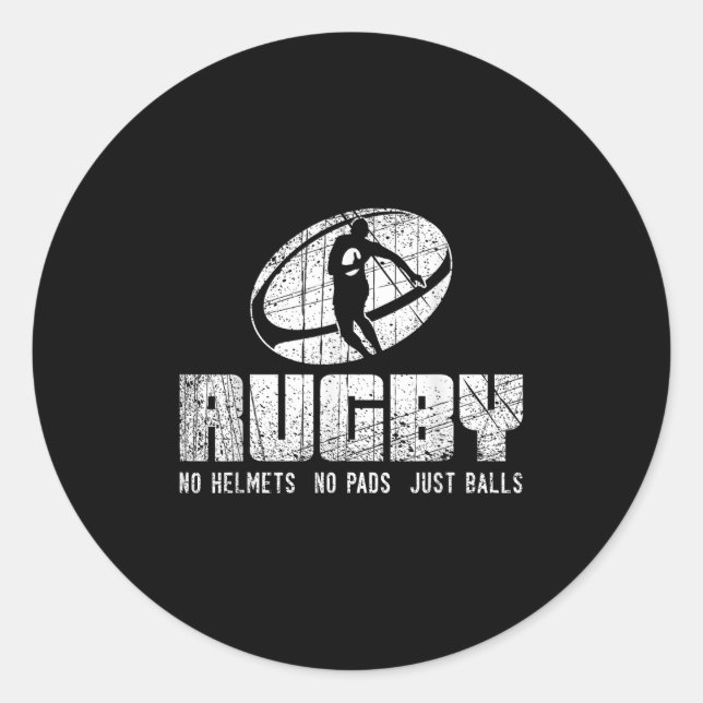 Adesivo Rugby No Helmet No Pads Just Shirt - Funny Rugby Q (Frente)