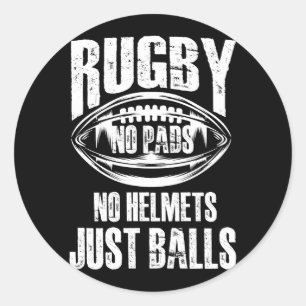 Adesivo Rugby No Pads No Helmets Bate No Pé Americano