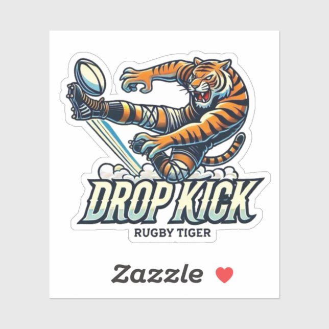 Adesivo Rugby Tiger Drop Kick (Folha)