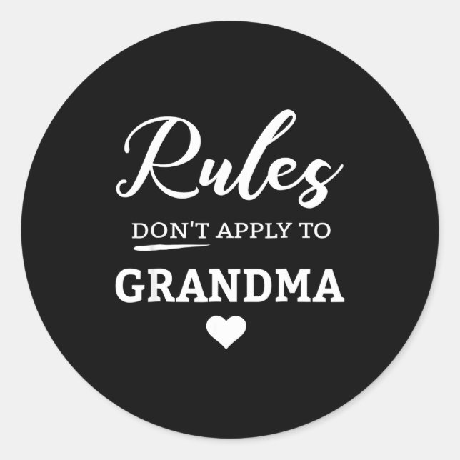 Adesivo Rules Don't Apply To Grandma  (Frente)