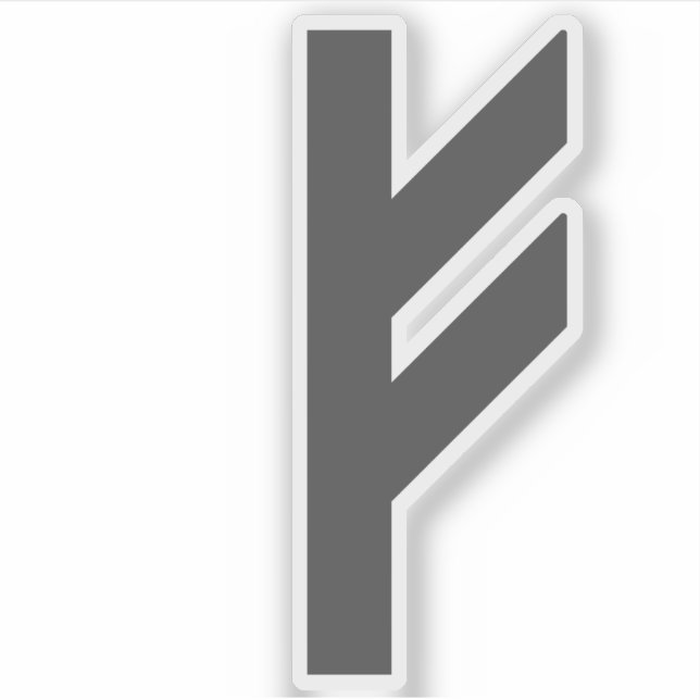 Adesivo Rune Fehu (cinza) (Frente)