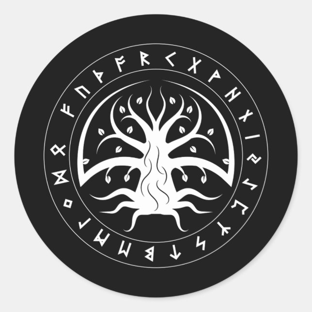 Adesivo Rune Yggdrasil Stickers (redondo) (Frente)
