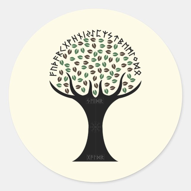 Adesivo Runic Tree Sticker (Round) (Frente)