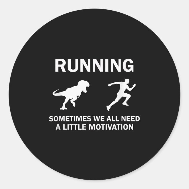 Adesivo Running Motivation Raptor Chase Funny Dinosaur  (Frente)