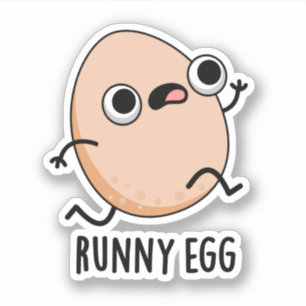Adesivo Runny Egg Engraçado Executando Canhão De Ovo