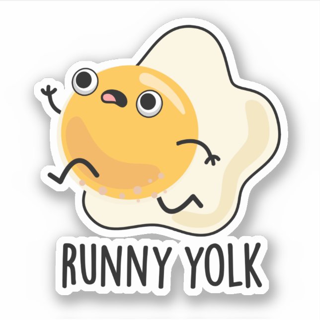Adesivo Runny Yolk Funny Comida Ovo (Frente)