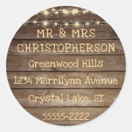 Adesivo Rush Country Wood & String Lights Endereço de reto