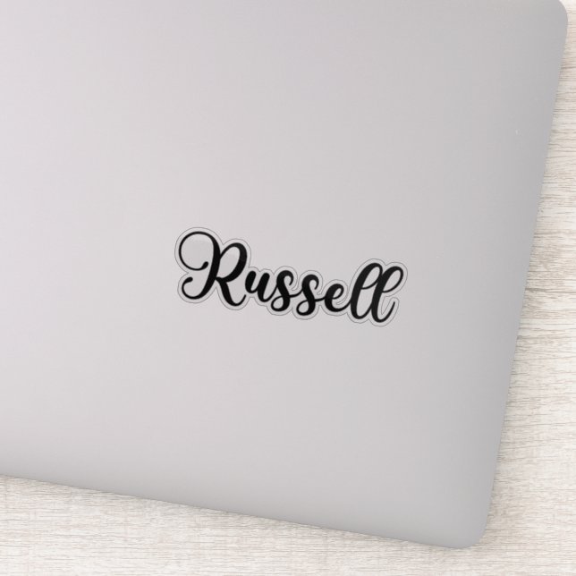 Adesivo Russell Name - Caligrafia manuscrita (Detalhe)