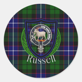 Adesivo Russell Scottish Clan Tartan & Crest
