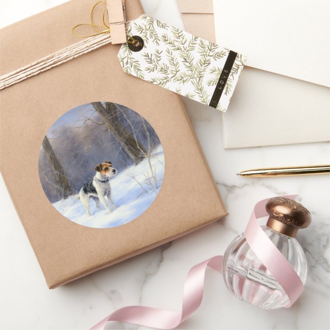 Adesivo Russell Terrier Deixe-o nevar no Natal (Presentear)