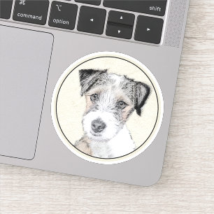 Adesivo Russell Terrier Rough Painting - Arte Original de 