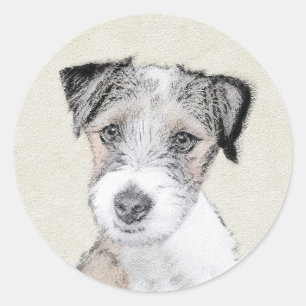 Adesivo Russell Terrier Rough Painting - Arte Original de