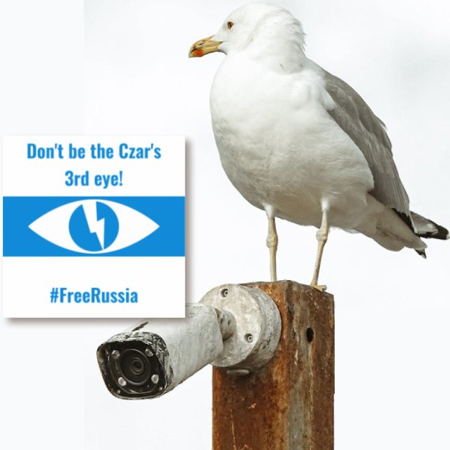 Adesivo Rússia Free Democratic English - Third Eye (Russia Free Democratic English - Third Eye Sticker by The Social Observatory Shop)