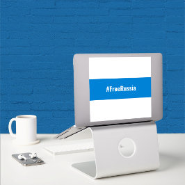 Adesivo Rússia - Inglês Democrático - Bandeira Branca Azul