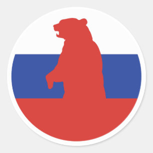 Adesivo Rússia Ursa Bandeira Nacional Russa