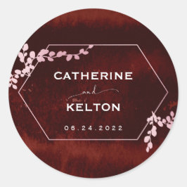 Adesivo Russo Borgonha Rosa Geométrico Floral