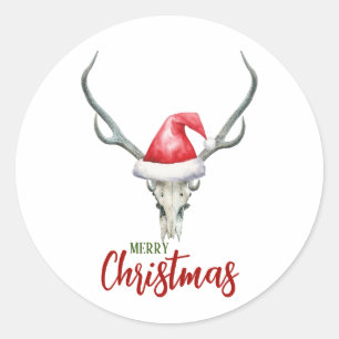 Adesivo Russo Country Reindeer Skull & Papais noeis Ha Nat