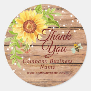 Adesivo Russo Girassol Amarelo Obrigado