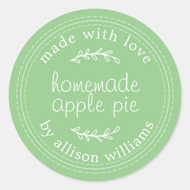 Adesivo Russo Homemade Bag Apple Pie Green (Frente)