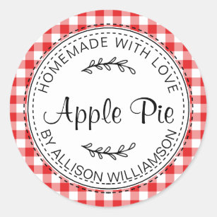 Adesivo Russo Homemade Bag Pie Vermelho da Apple
