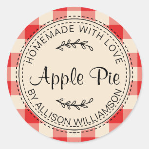 Adesivo Russo Homemade Bag Pie Vermelho da Apple
