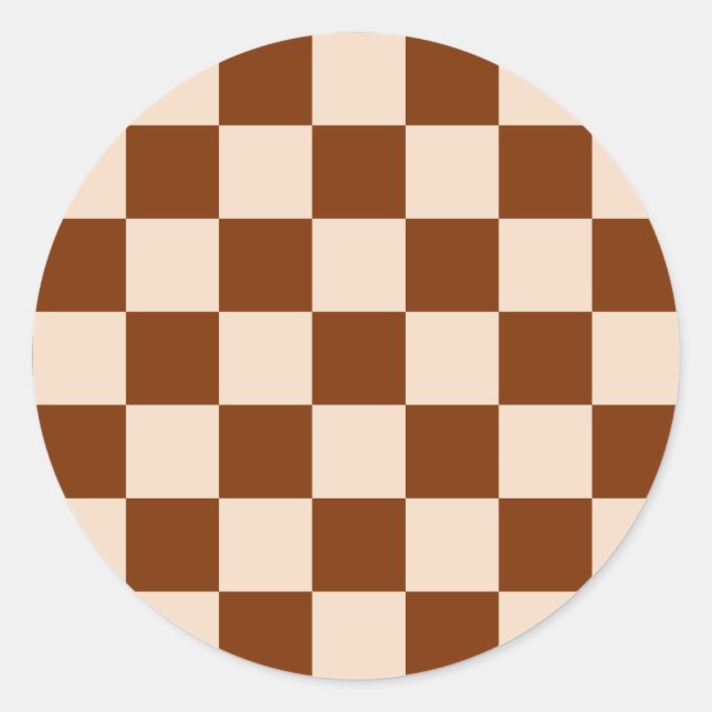 Adesivo Rust brown and beige checkerboard pattern (Frente)