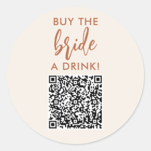 Adesivo Rust Compre à Noiva Uma Bebida Festa de Despedida 